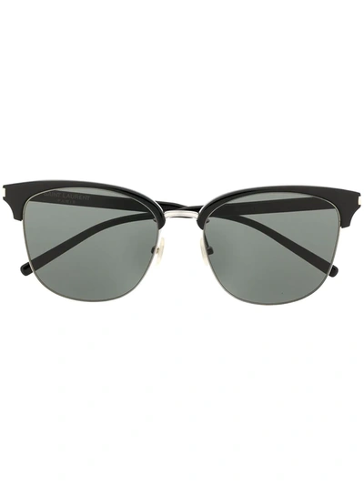 Saint Laurent Square Tinted Sunglasses In Black