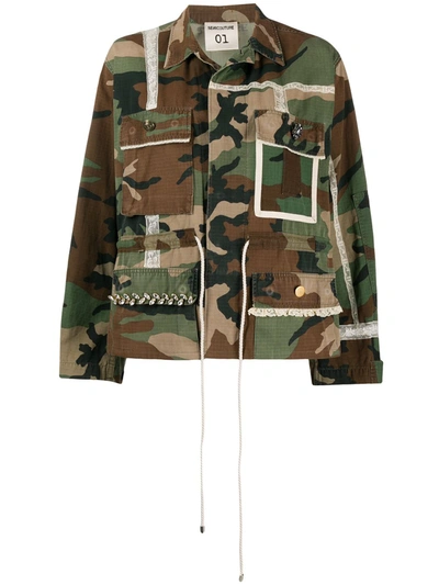 Semicouture Camouflage Print Jacket In Green