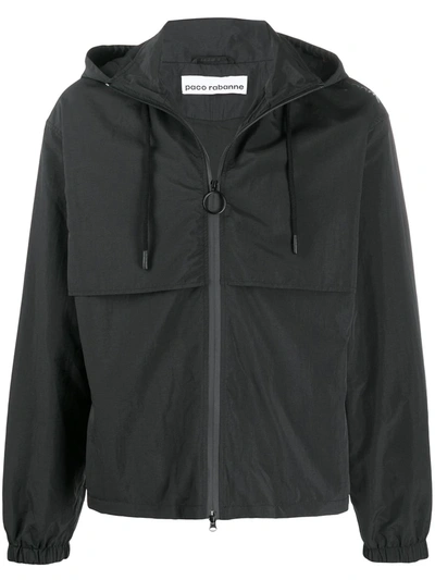 Rabanne Drawstring Hooded Jacket In P001 Black