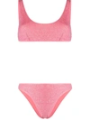 Oseree Glitter Embellished Elasticated Bikini In Pink