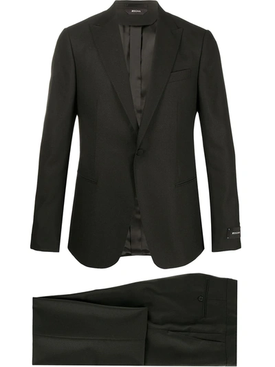 Z Zegna One Button Two-piece Suit In Black