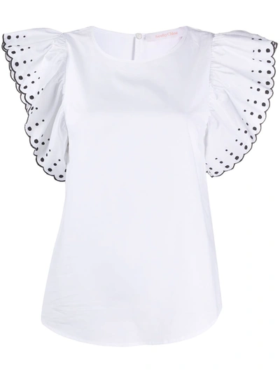 See By Chloé Ruffled Cotton-poplin Top In White
