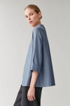 Cos Stand-up Collar Top In Blue