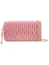 Miu Miu Matelassé Clutch Bag In Pink