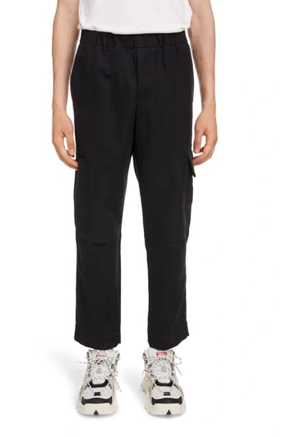 Kenzo Men's Tapered Cropped Cargo Pants In Black