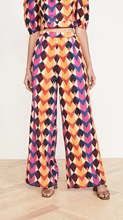 Farm Rio Lindeza Grafica Printed Wide-leg Pants