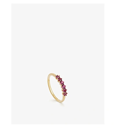 Astley Clarke Linia 18ct Yellow Gold-plated Rhodolite Ring