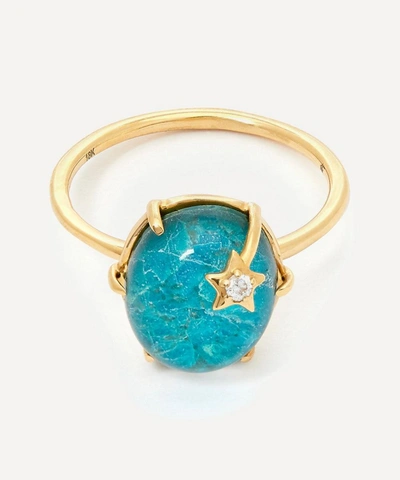 Andrea Fohrman Gold Mini Galaxy Chrysocolla And Diamond Star Ring