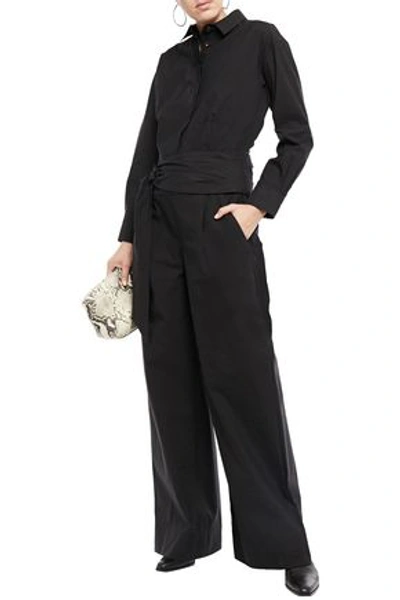 Brunello Cucinelli Cutout Bead-embellished Cotton-blend Jumpsuit In Black