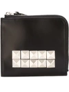 Comme Des Garçons Studded Leather Zip Wallet In Black