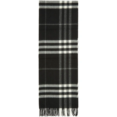 Burberry Black Cashmere Giant Check Scarf