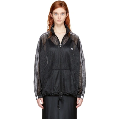 Adidas Originals By Alexander Wang Sheer Mesh Zip-up Track Jacket In Black