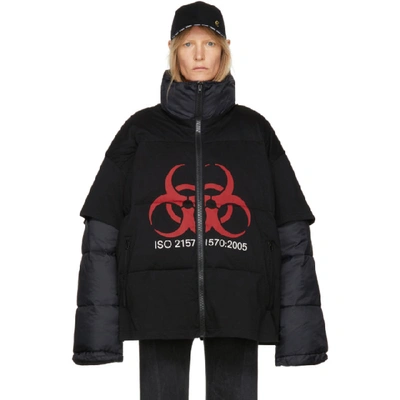 Vetements Genetically Modified Layered Quilted Jacket In Black