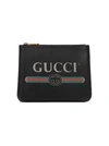 Gucci Print Leather Medium Portfolio In Black