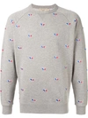 Maison Kitsuné Embroidered Mélange Loopback Cotton-jersey Sweatshirt In Grey