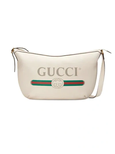 Gucci Printed Logo Crossbody Bag In White