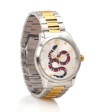 Gucci Timeless Stainless Steel Snake-face Watch In Silver/ Gold | ModeSens