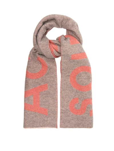 Acne Studios Toronty Logo Wool-blend Scarf In Logo-jacquard Scarf