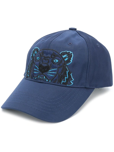 Kenzo Tiger Canvas Cap In Blue