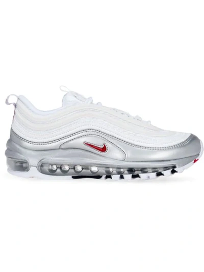 Nike Air Max 97 Qs Sneakers In White/ Varsity Red/ Silver