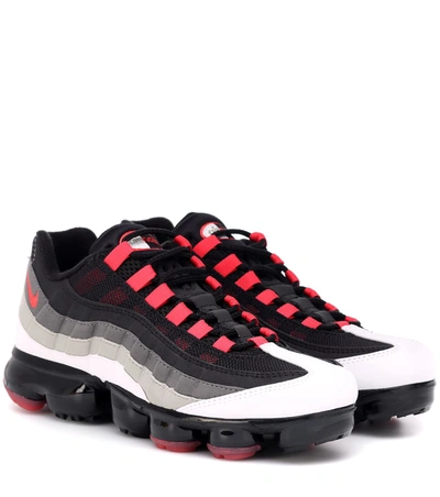 Nike Air Vapormax 95 Sneakers In White/ Red/ Pewter/ Granite