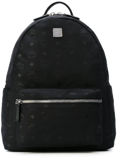 Mcm Dieter Monogrammed Nylon Backpack In Black