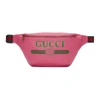 Gucci Pink Leather Logo Fanny Pack