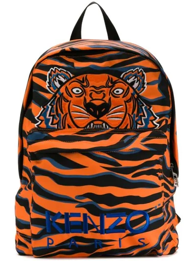 Kenzo Embroidered Tiger Backpack In Red