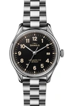 Shinola The Vinton Black Dial Watch, 38mm In Black/silver