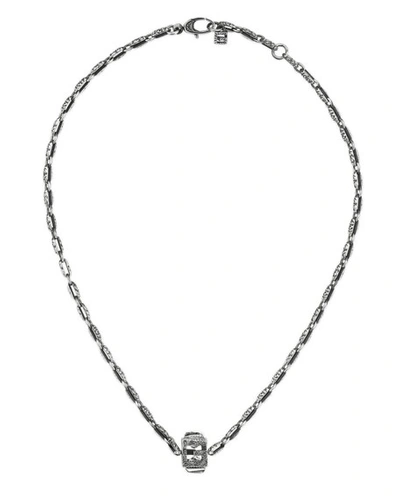 Gucci Men's G Logo Pendant Necklace In Silver