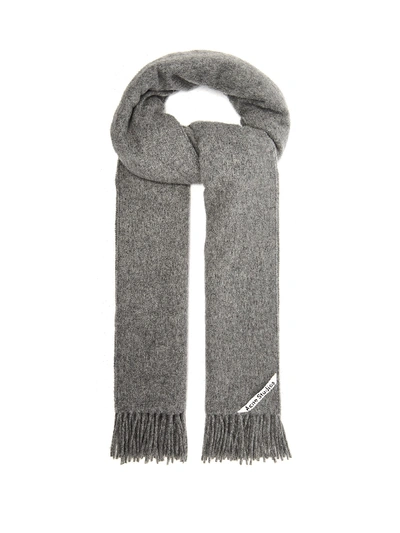 Acne Studios Canada Fringed Wool Scarf In Grey