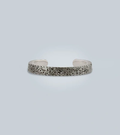 Gucci Sterling Silver Gatto Bangle Bracelet