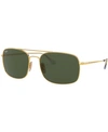 Ray Ban Ray-ban Men's Brow Bar Aviator Sunglasses, 60mm In Green