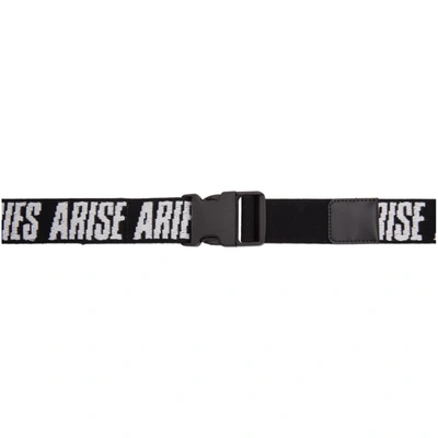 Aries 4cm Logo-jacquard Webbing Belt In Black