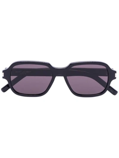 Saint Laurent Square Frame Sunglasses In 黑色