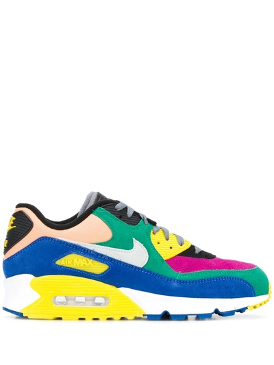 Nike Air Max 90 Viotech Suede Panelled Trainers In Lucid Green/ Barely Grey