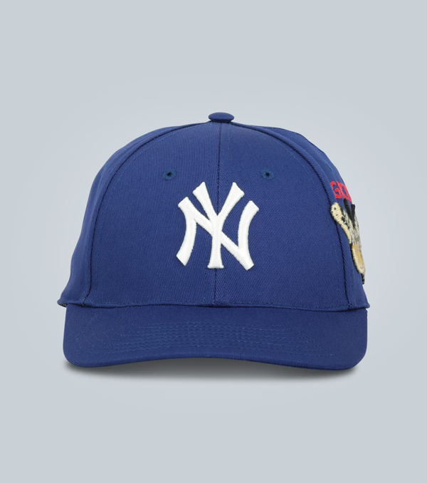 Piping silhuet vant Gucci Blue Men's Baseball Cap With Ny Yankees™ Patch In Royal Blue Canvas |  ModeSens