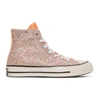 Jw Anderson Pink Converse Edition Glitter Chuck 70 High Sneakers In Orange