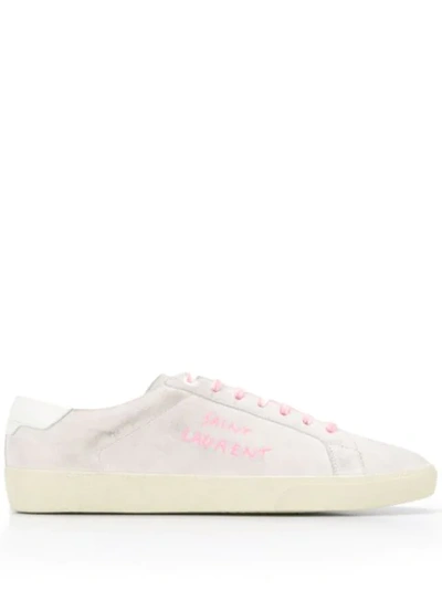 Saint Laurent Sl/06 Low-top Sneakers White And Pink In Grey