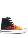 Converse Archive Prints Remixed Chuck 70 Hi Flame Print Sneakers In Black