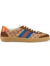 Gucci G74 Original Gg Sneaker With Web In Brown