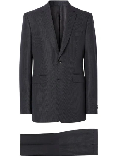 Burberry Classic Fit Puppytooth Check Wool Mohair Suit In Blue
