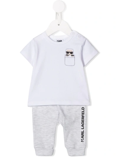 Karl Lagerfeld Babies' Logo Two-piece Set In White