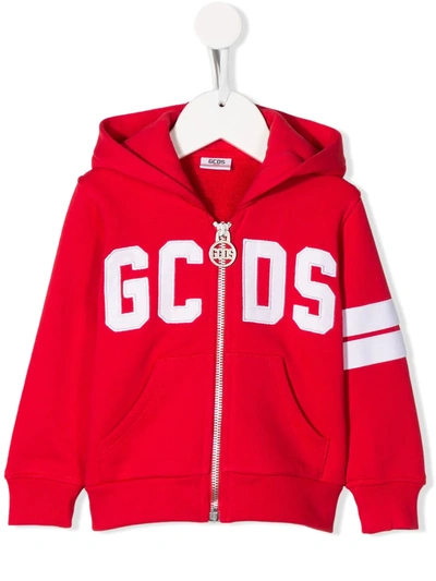 Gcds Babies' Logo Patch Hoodie In Red