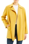 Theory Double-faced Wool & Cashmere Coat In Mustard Melange