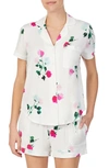 Kate Spade Floral Jersey Short Pajamas In Watercolor Rose