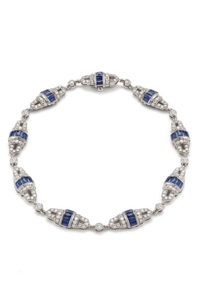 Kwiat Diamond & Sapphire Station Bracelet In White Gold/ Sapphire