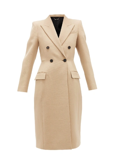 Givenchy Double-breasted Wool-tricotine Coat In Beige Camel