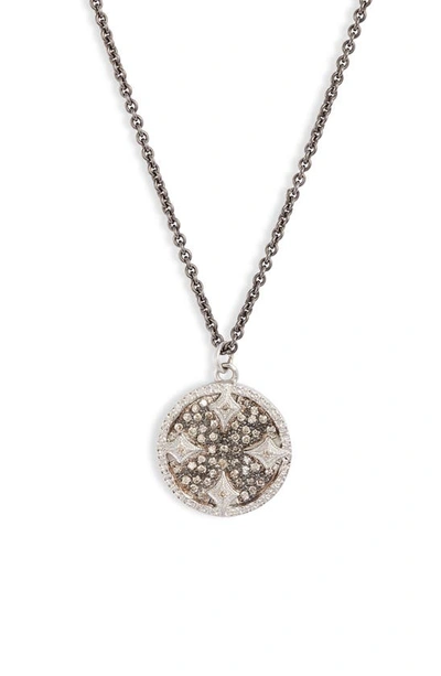 Armenta New World Champagne Diamond Pavé Pendant Necklace In Silver