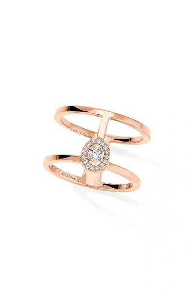 Messika Glam'azone Openwork Diamond Ring In Rose Gold/ Diamond